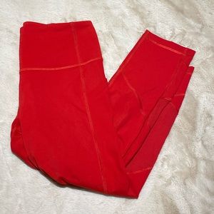 Lululemon Pace Rival High-Rise Crop 22” Red Leggings